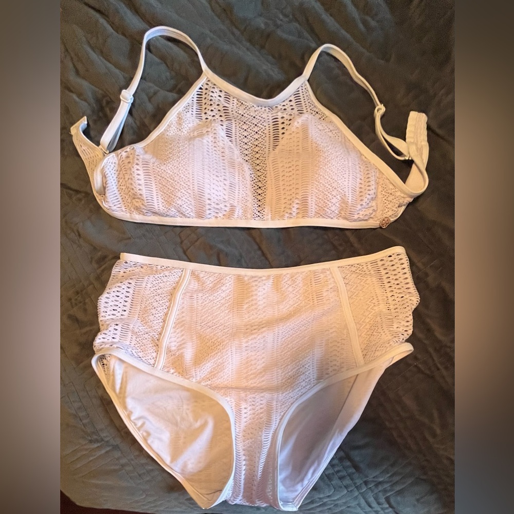 White Crochet Bikini Set